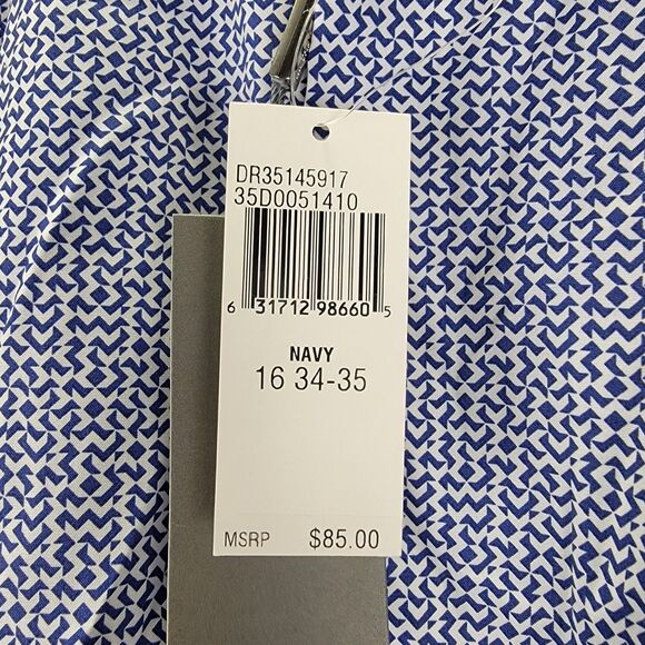 Michael Kors Airsoft Stretch Regular Fit Size 16 34-35 Button Down Shirt NWT - Picture 6 of 13